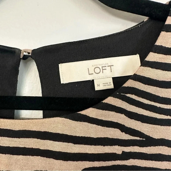 Ann Taylor LOFT Women’s Zebra Tan & Black Midi Sleeveless Dress Size M GUC - Picture 7 of 9